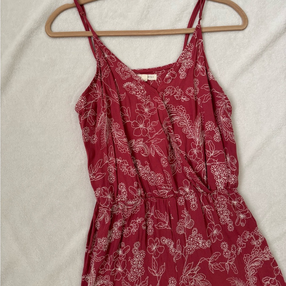 LA Hearts Embroidered Floral Romper
